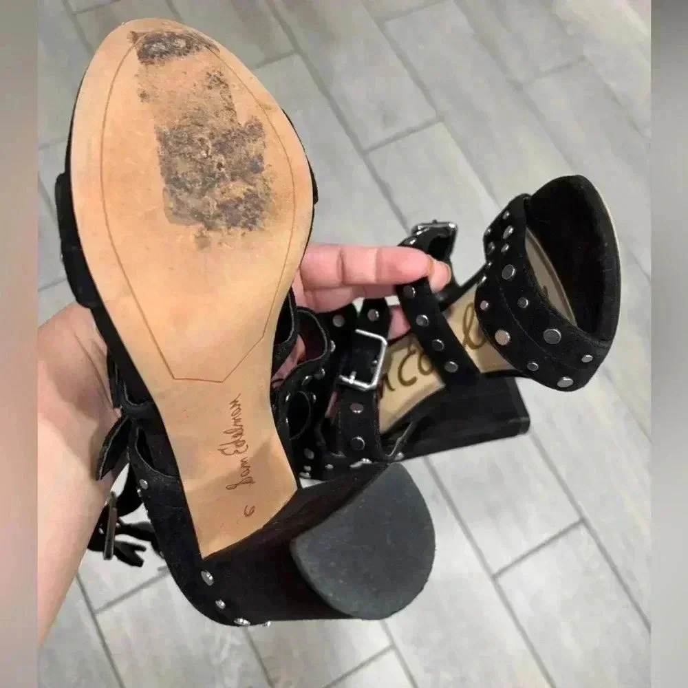Sam Edelman Your Black Stud Heels Size 6 - Picture 7 of 7